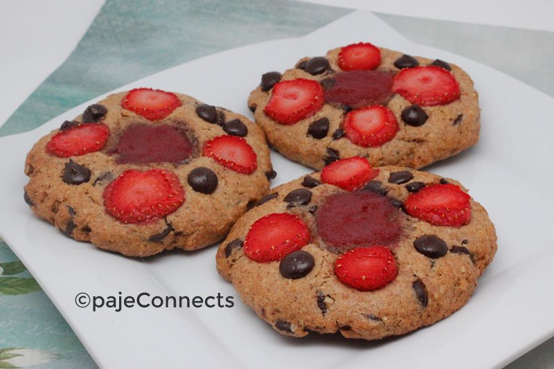 Cookies aux fraises chocolat IG bas
